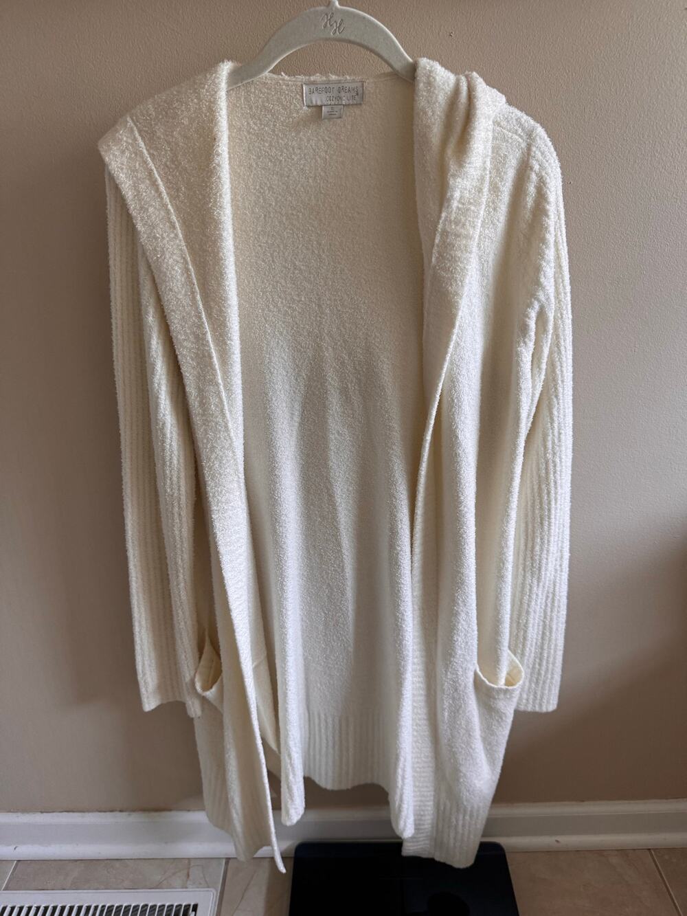 Barefoot Dreams CozyChic Lite Hooded Cardigan S Ivory Cream